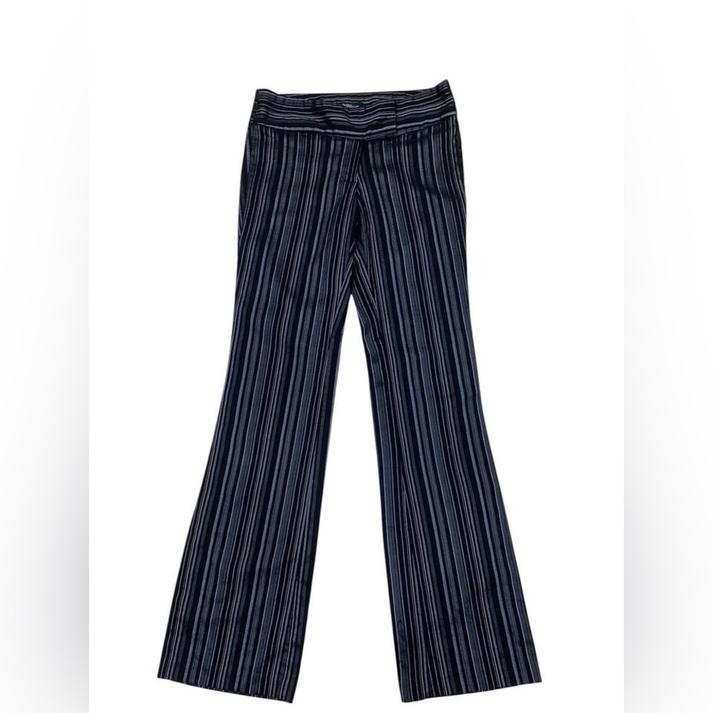 Y2k black and white pinstripe low rise flare pants